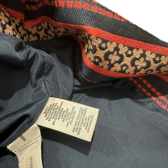 NWT Women’s Ann Taylor LOFT Navy Blue Gold Aztec Stripe Cotton Shift Skirt 8 - Picture 5 of 10